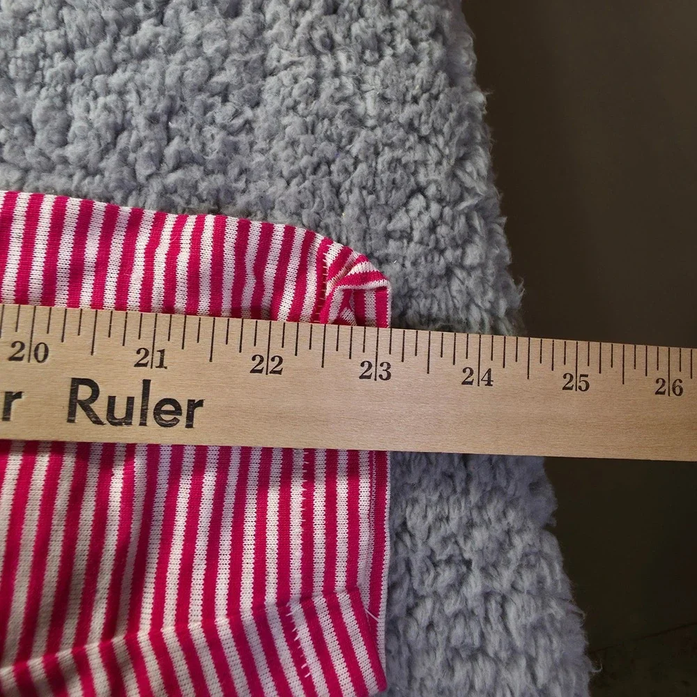 Top Stuff Vintage Girls Pink White Striped 2 Piece Romper Set Size 14 USA Made